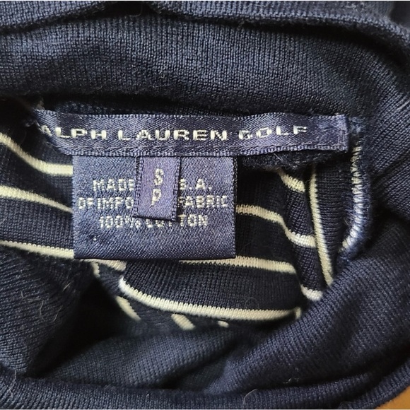 Ralph Lauren Golf Sleeveless Turtleneck Navy White Striped Knit Top Size SP - Picture 4 of 4